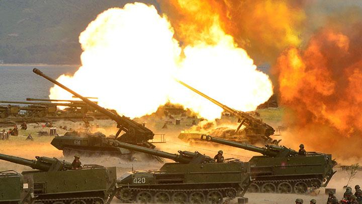 Ilustrasi Tembakan Artileri Korea Utara (foto REUTERS)