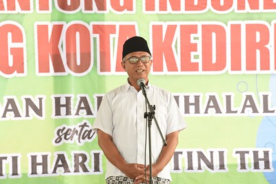 Wakil Wali Kota Kediri, Qowimuddin, saat menghadiri acara Silaturahmi, Halal Bihalal, dan Peringatan Hari Kartini yang digelar Yayasan Jantung Indonesia Cabang Kota Kediri di SDI Al-Huda 2