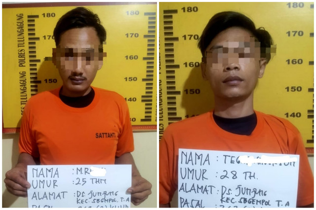 Tersangka yang diamankan polisi.