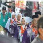 Pemberangkatan jemaah haji ke tanah suci, Arab Saudi.