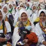 Jemaah haji yang akan berangkat ke tanah suci.