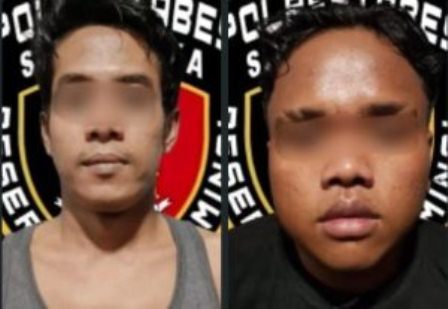 Pelaku yang ditangkap oleh Polrestabes Surabaya.