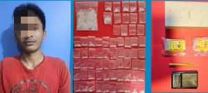 Pelaku yang diamankan oleh polisi.