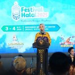 Wali Kota Kediri, Vinanda Prameswati, menghadiri Festival Halal 2025 yang digelar di Ngronggo Sport Art Center.