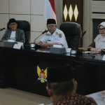 Wakil Wali Kota Kediri, Qowimuddin Thoha, menerima kunjungan kerja FKUB Kota Depok di Ruang Joyoboyo, Balaikota Kediri.