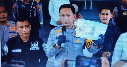 Konferensi pers yang digelar oleh Polres Magetan.