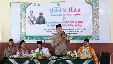 Halal Bihalal yang digelar oleh IGPAUD MNU dan Majelis TPQ YPMNU di Aula MWC NU Rogojampi, Rabu (7/5/2025).