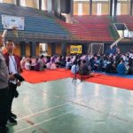 Polsek Mojoroto Polres Kediri Kota mengamankan pelaksanaan OLIMIPA 2 di GOR Jayabaya, Kota Kediri.