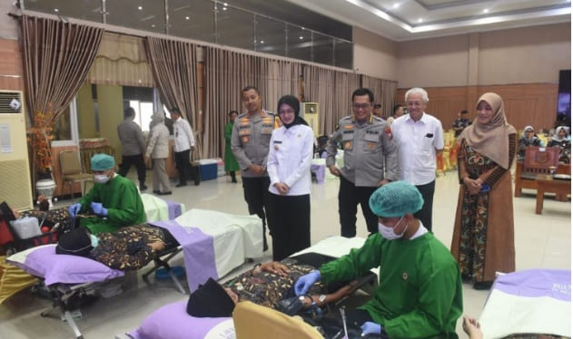 Kunjungan di Aula Tri Brata RS Bhayangkara Kediri pada Rabu (14/5/2025). (Foto: Hariati Rokhmah/serayunusantara.com)