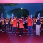 Event lari bergengsi Kediri Half Marathon (KHM) 2025 di kawasan Simpang Lima Gumul, Kabupaten Kediri.