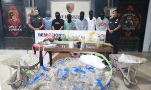 Konferensi pers yang digelar Polres Tulungagung.