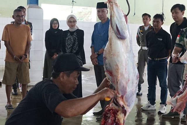 Wali Kota Kediri, Vinanda Prameswati, melakukan kunjungan kerja ke UPTD RPH Kelurahan Pojok.