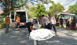 Tempat kejadian perkara di Jalan Ki Mangunsarkoro Tulungagung, pada Kamis (12/6/2025). (Foto: Puguh Didik Supriyanto/serayunusantara.com)