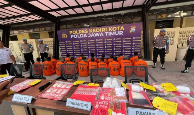 Konferensi pers Polres Kediri Kota.