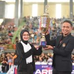 Wali Kota Kediri, Vinanda Prameswati, menghadiri pembukaan Indonesia Challenge Taekwondo Championship Piala Kemenpora RI 2025 di GOR Jayabaya. (Foto: Pemkot Kediri)