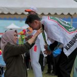 Michael Joel, pelari andalan Lumajang, sukses merebut medali emas di nomor lari 800 meter putra yang berlangsung di GOR Gajayana, Kota Malang.