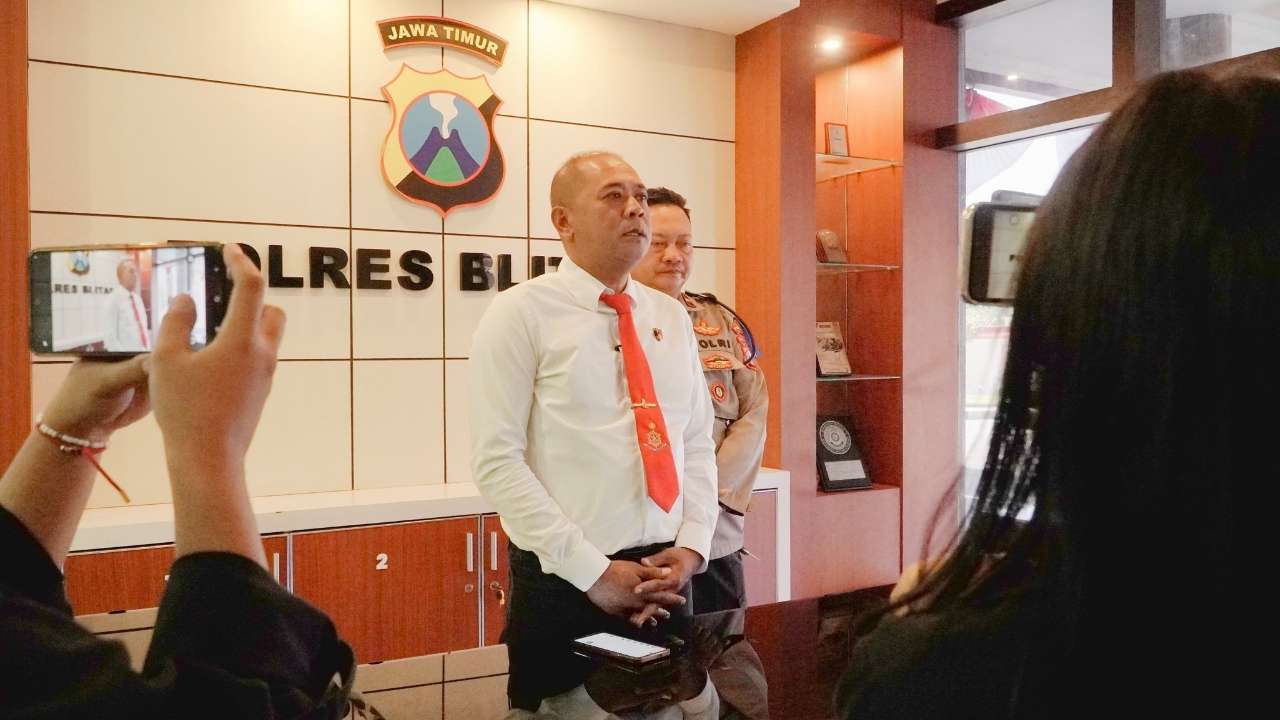 Keterangan pers yang digelar oleh Polres Blitar.