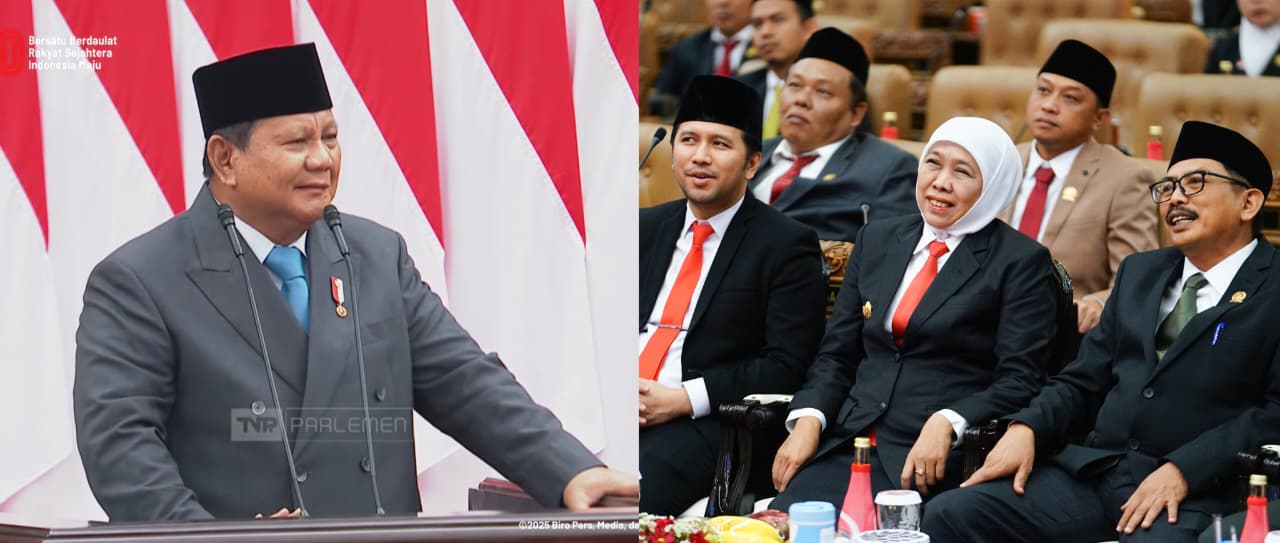 Gubernur, Forkopimda dan DPRD Jatim Ikuti Paripurna Istimewa Pidato Kenegaraan Presiden HUT ke-80 Kemerdekaan RI.