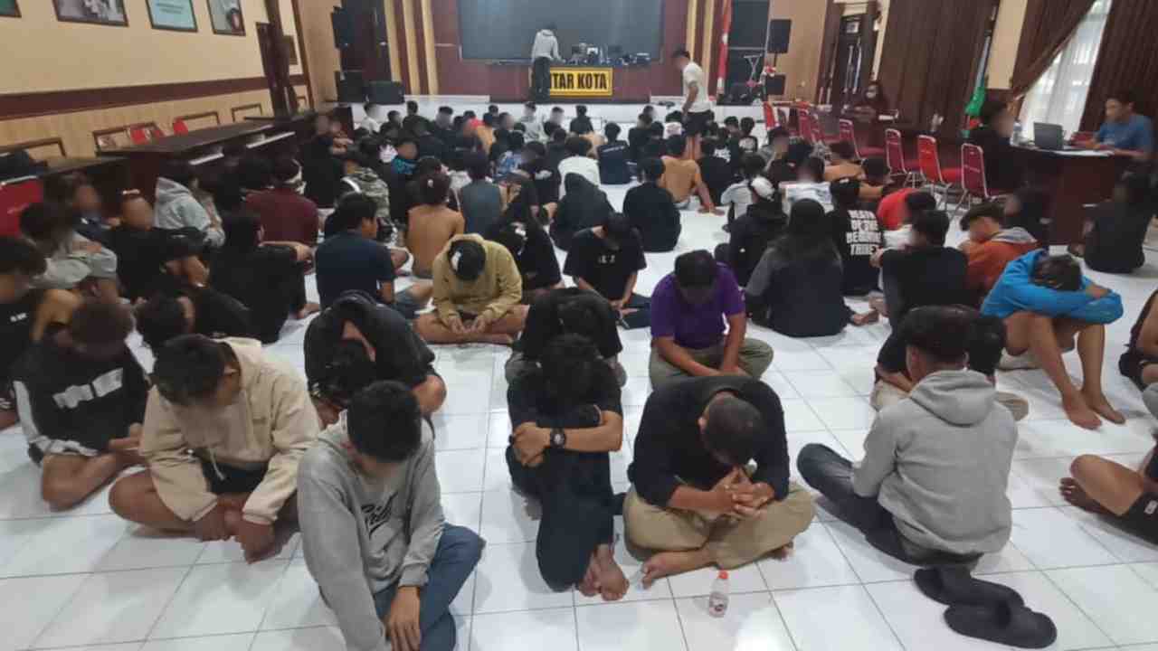 143 orang diamankan, mayoritas remaja & terpengaruh miras/narkoba. (Foto: Ist)